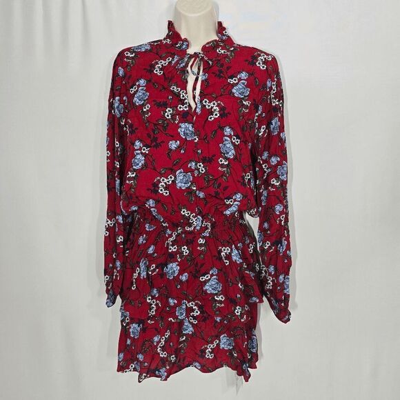 Yumi Kim Red Floral Leap of Faith Love Always Dress Medium - Picture 1 of 10